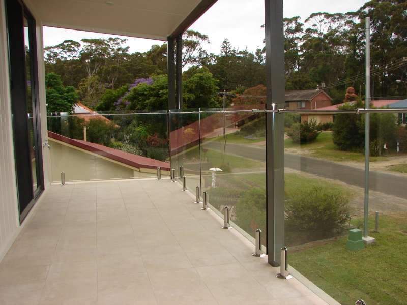 Stainless steel spigot mounted balustrades.