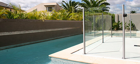 View our range of semi frameless glass pool fencing